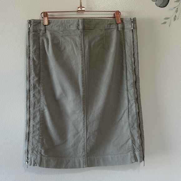 Philosophy by Alberta Ferretti Zipper Detail Denim Mini Skirt, Beige/Taupe, US 8 - Picture 7 of 11